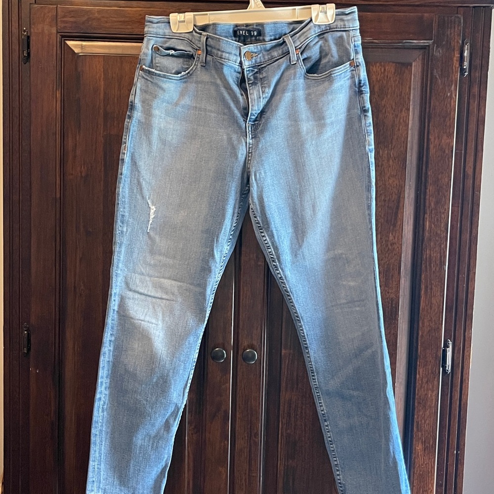 Level 99 Women's Straight Leg Jeans - Light Blue